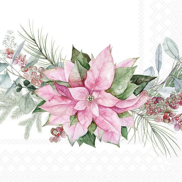 Ambiente Servietten Pink Poinsettia 33x33cm