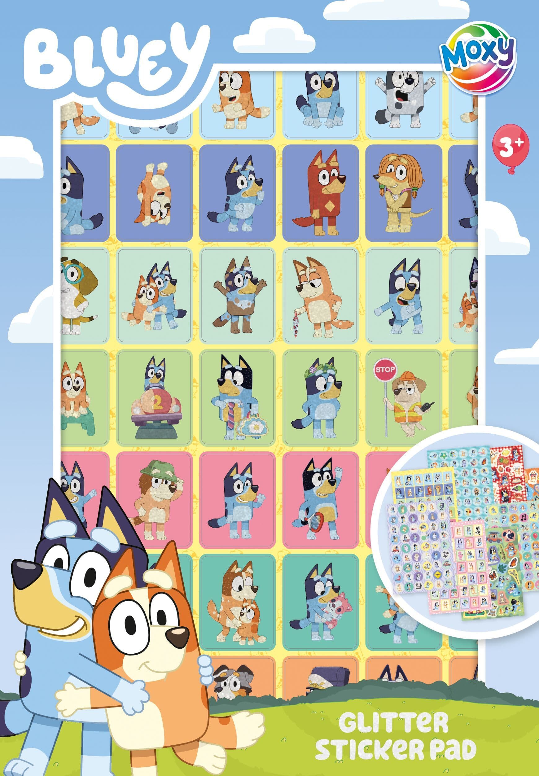 Moxy Bluey Glitzer-Stickerbuch A5 ab 3 Jahren