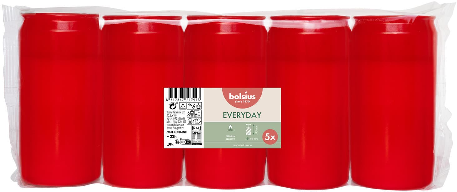 bolsius Kompolicht Everyday 9,5/4,8cm 5er Pack