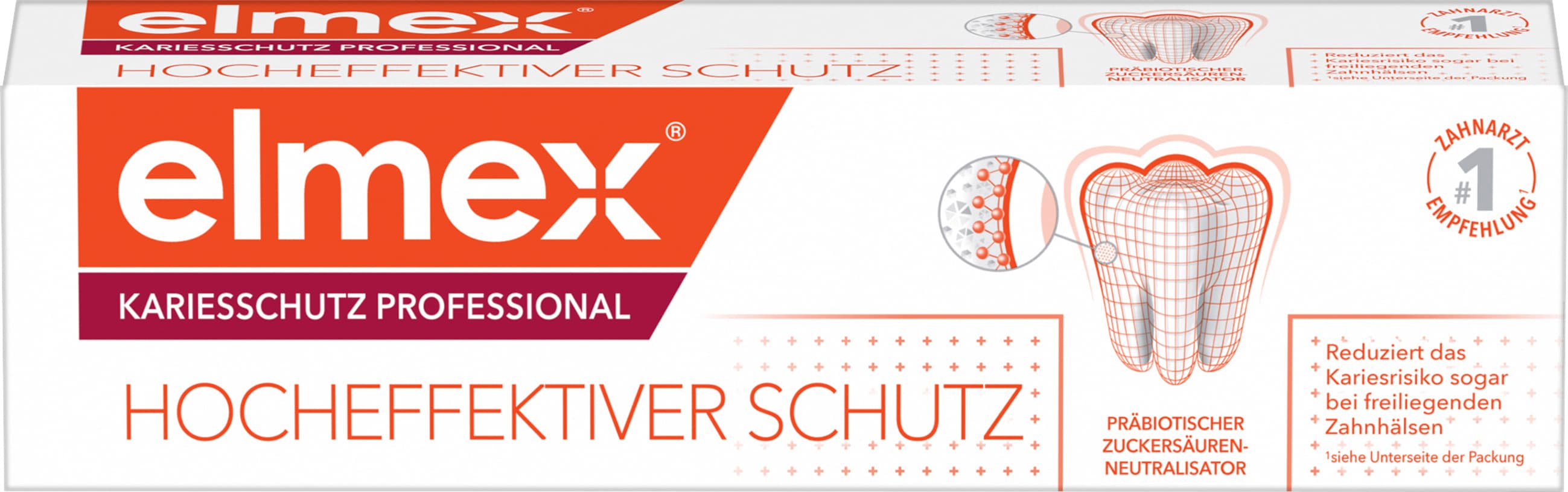 elmex Zahnpasta Kariesschutz Professional – medizinische Zahnreinigung mit patentiertem Zuckersäuren-Neutralisator
