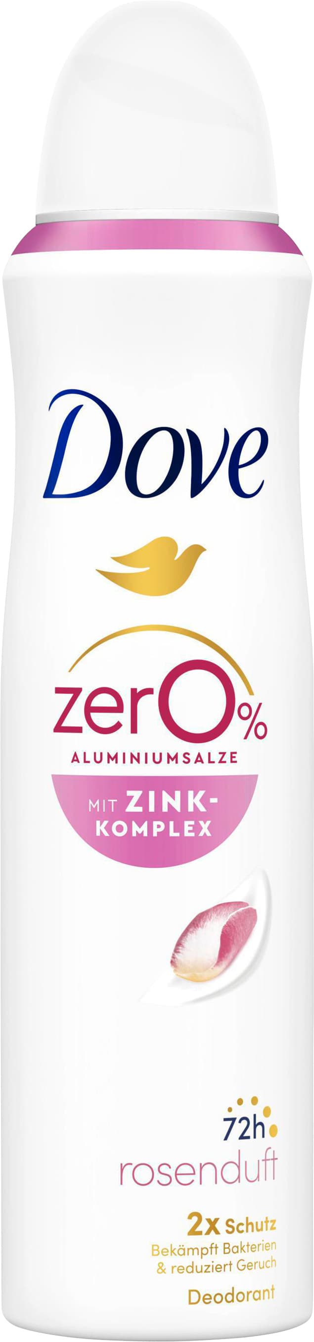 Dove Deodorant-Spray mit Zink-Komplex Rosenduft 0% Aluminiumsalze