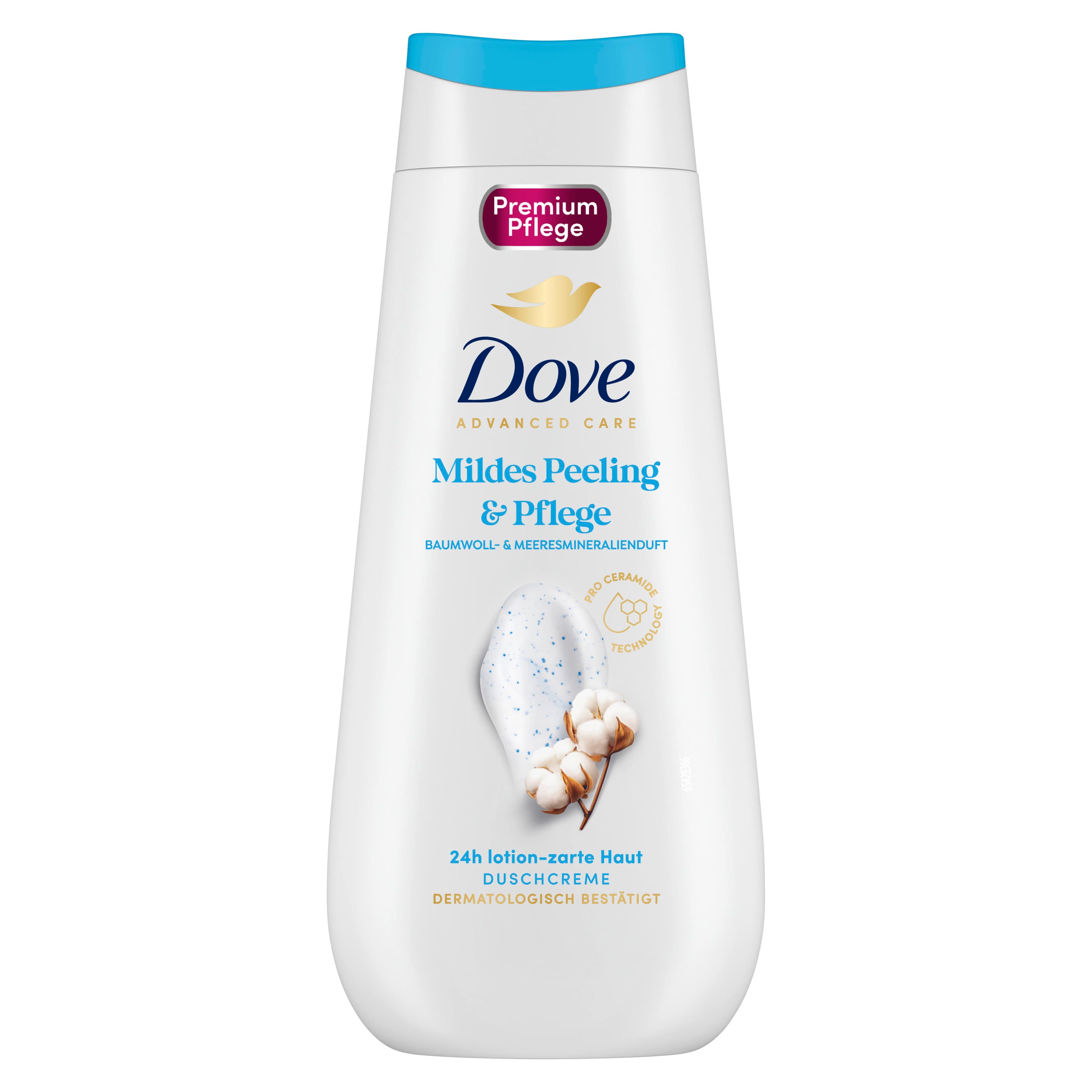 Dove Advanced Care Duschcreme Mildes Peeling & Pflege Baumwoll- & Meeresmineralienduft