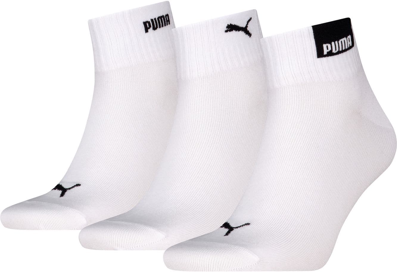PUMA Unisex Kurzsocken Logo Quarter 3er Pack