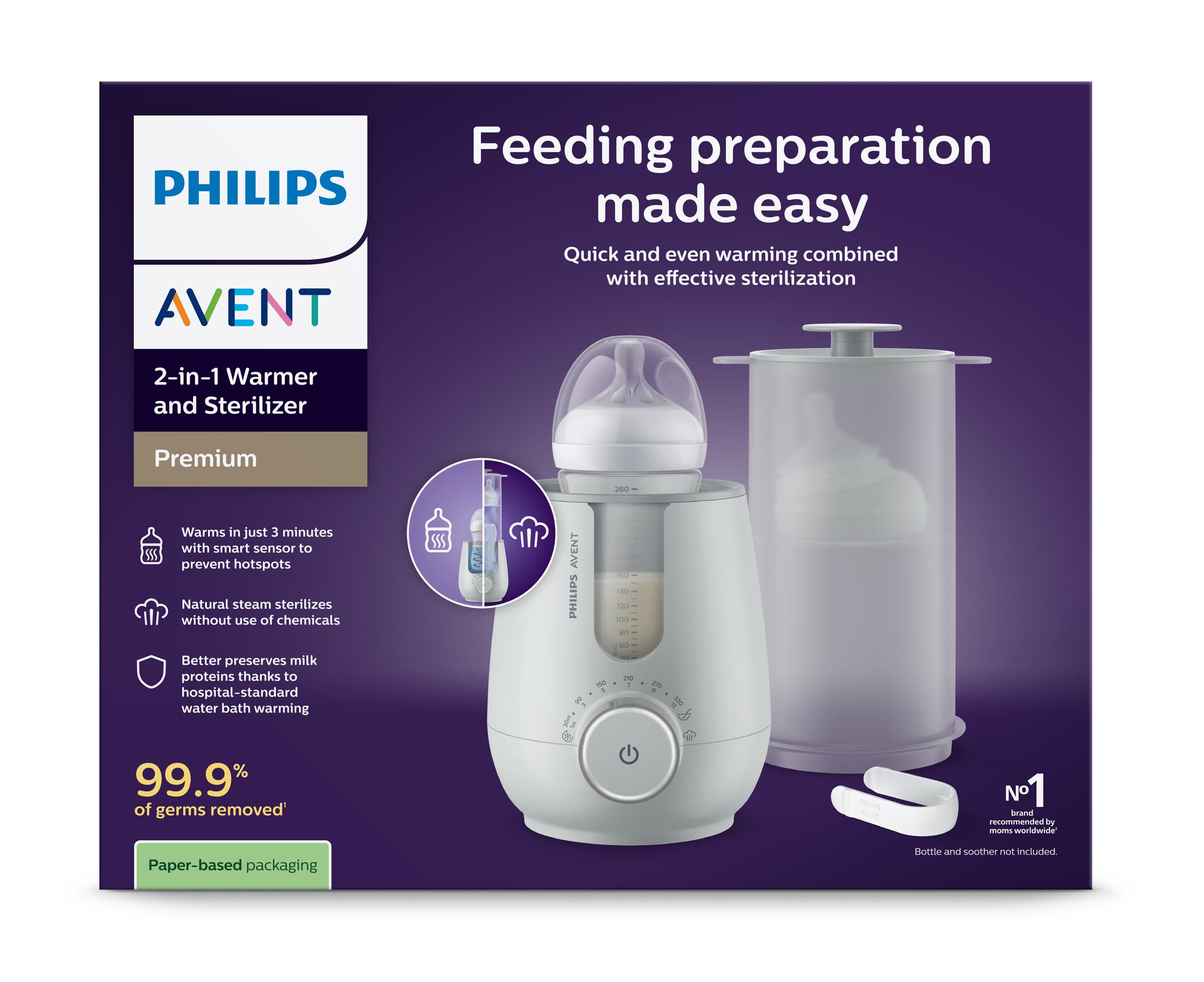 PHILIPS Avent Premium 2-in-1 Wärmer & Sterilisator SCF359/20