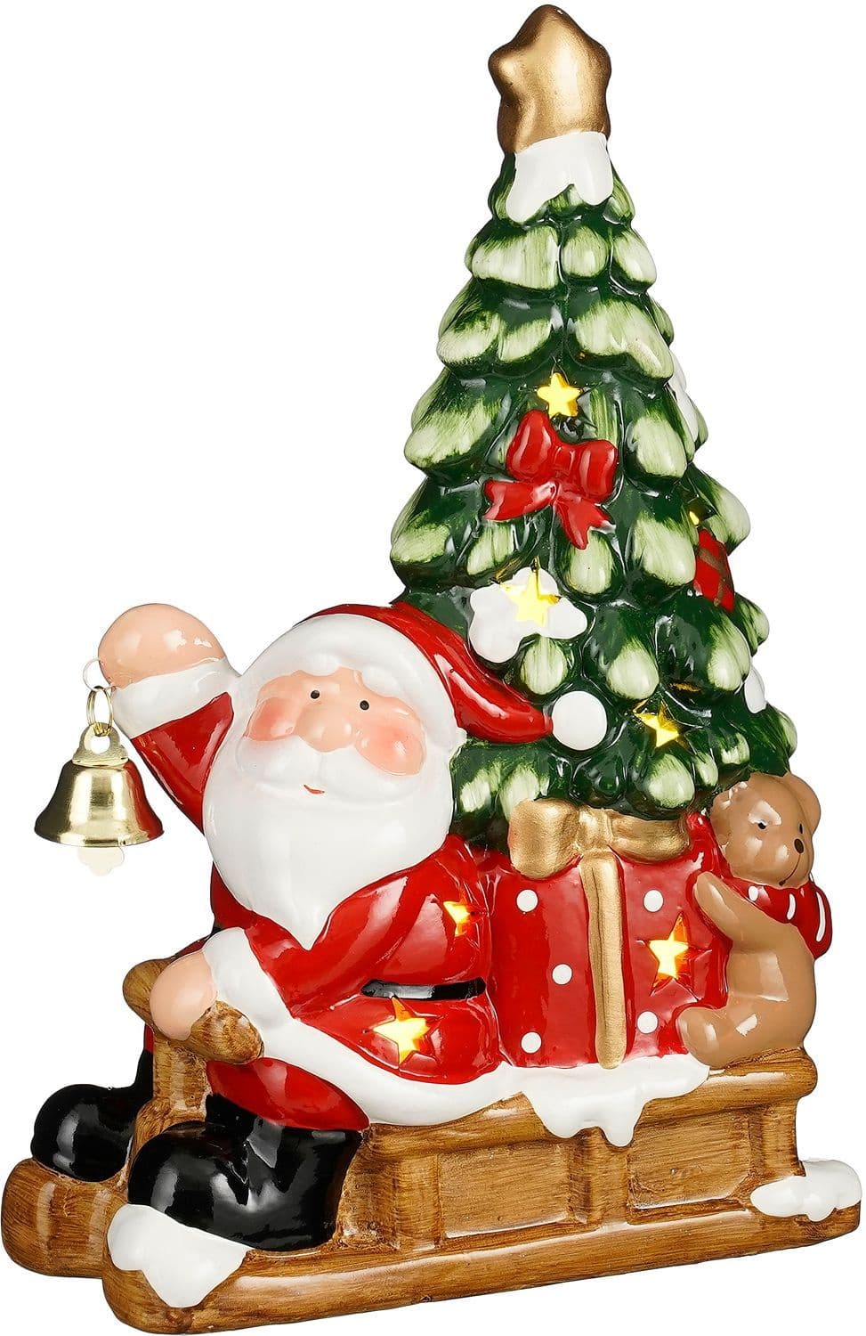Mica Decorations LED-Weihnachtsmann auf Schlitten