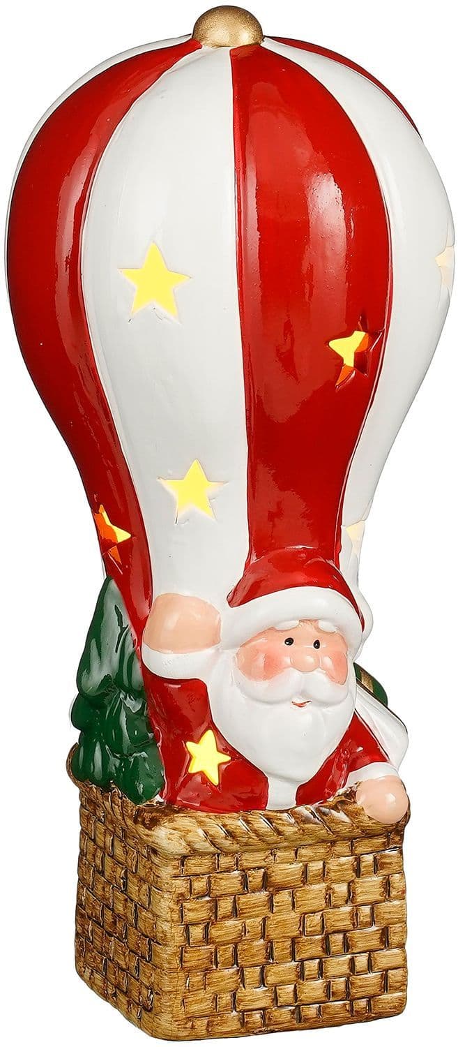 Mica Decorations LED-Weihnachtsmann mit Luftballon