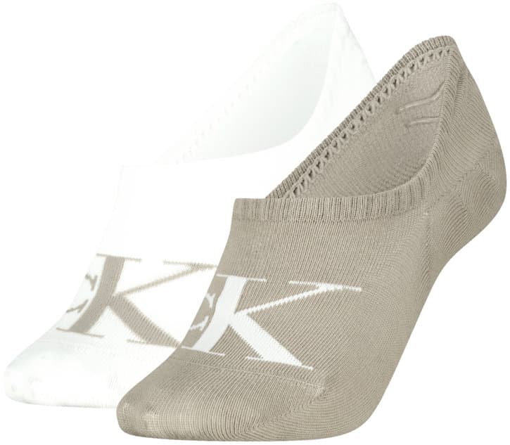 Calvin Klein Damen Füßlinge High Cut Monogram 2er Pack