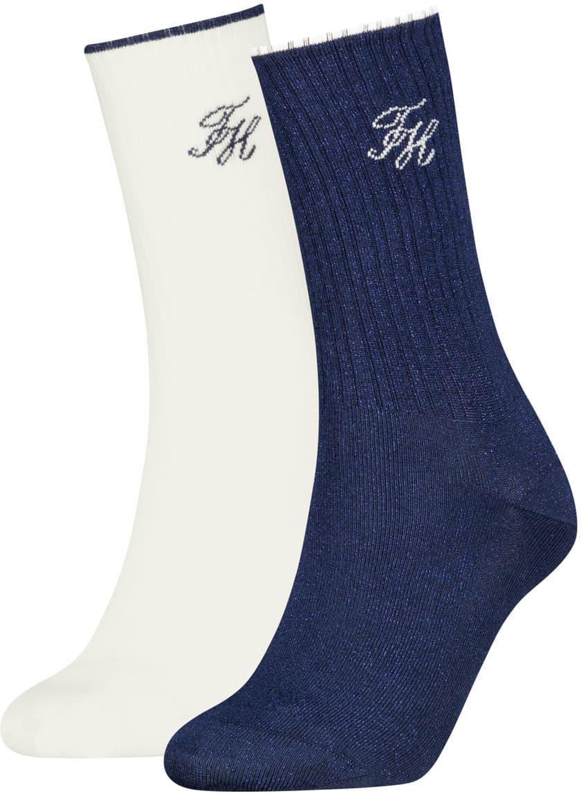 TOMMY HILFIGER Damen Socken Monogram Lurex 2er Pack