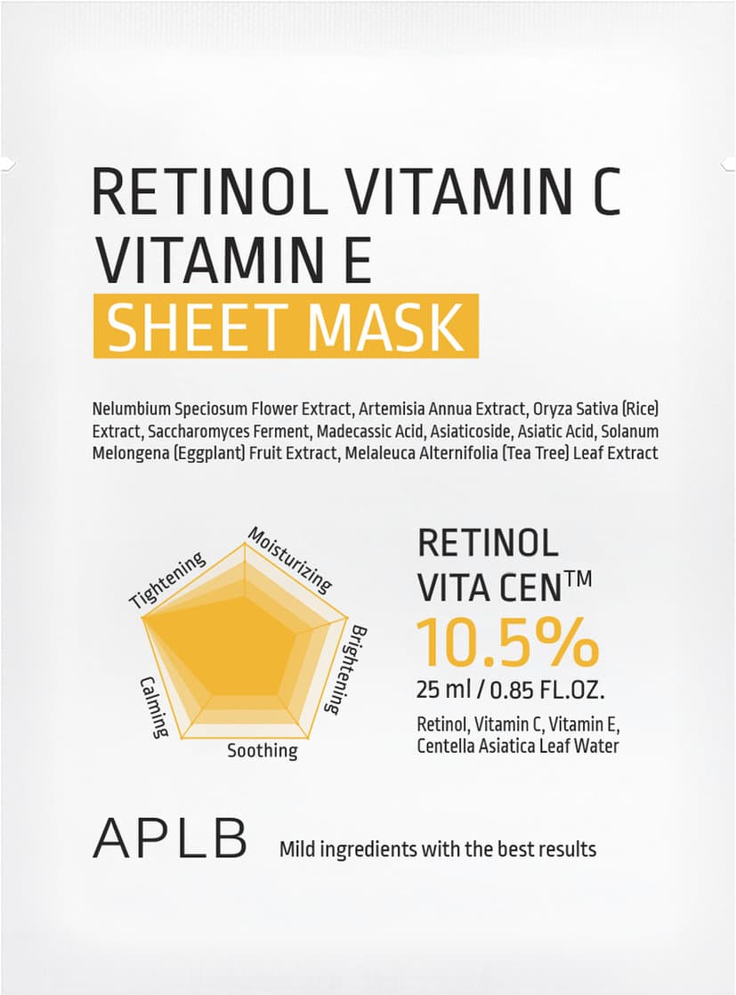 APLB Sheet Mask Retinol Vitamin C Vitamin E