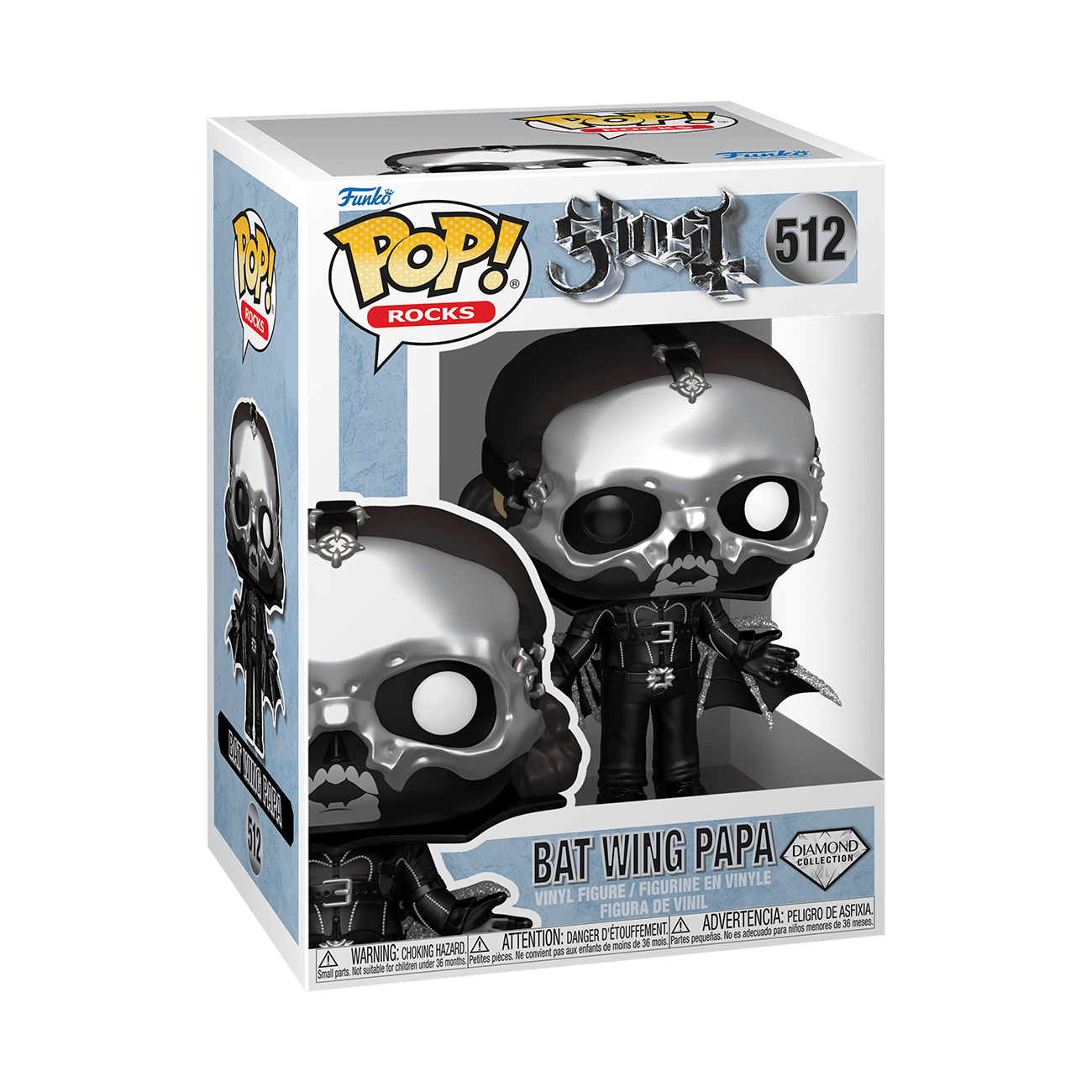 Funko POP! Rocks Ghost Bat Wing Papa Diamond Glitter Vinylfigur #512
