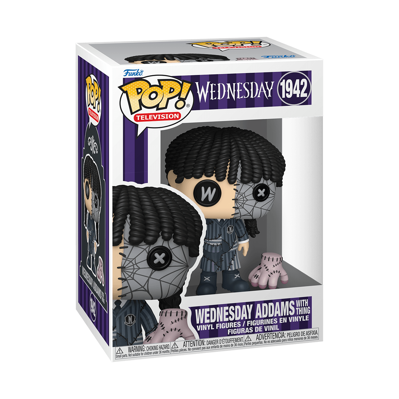 Funko POP! – Wednesday – Wednesday Addams (Patchwork) mit Thing – Vinyl-Sammelfigur