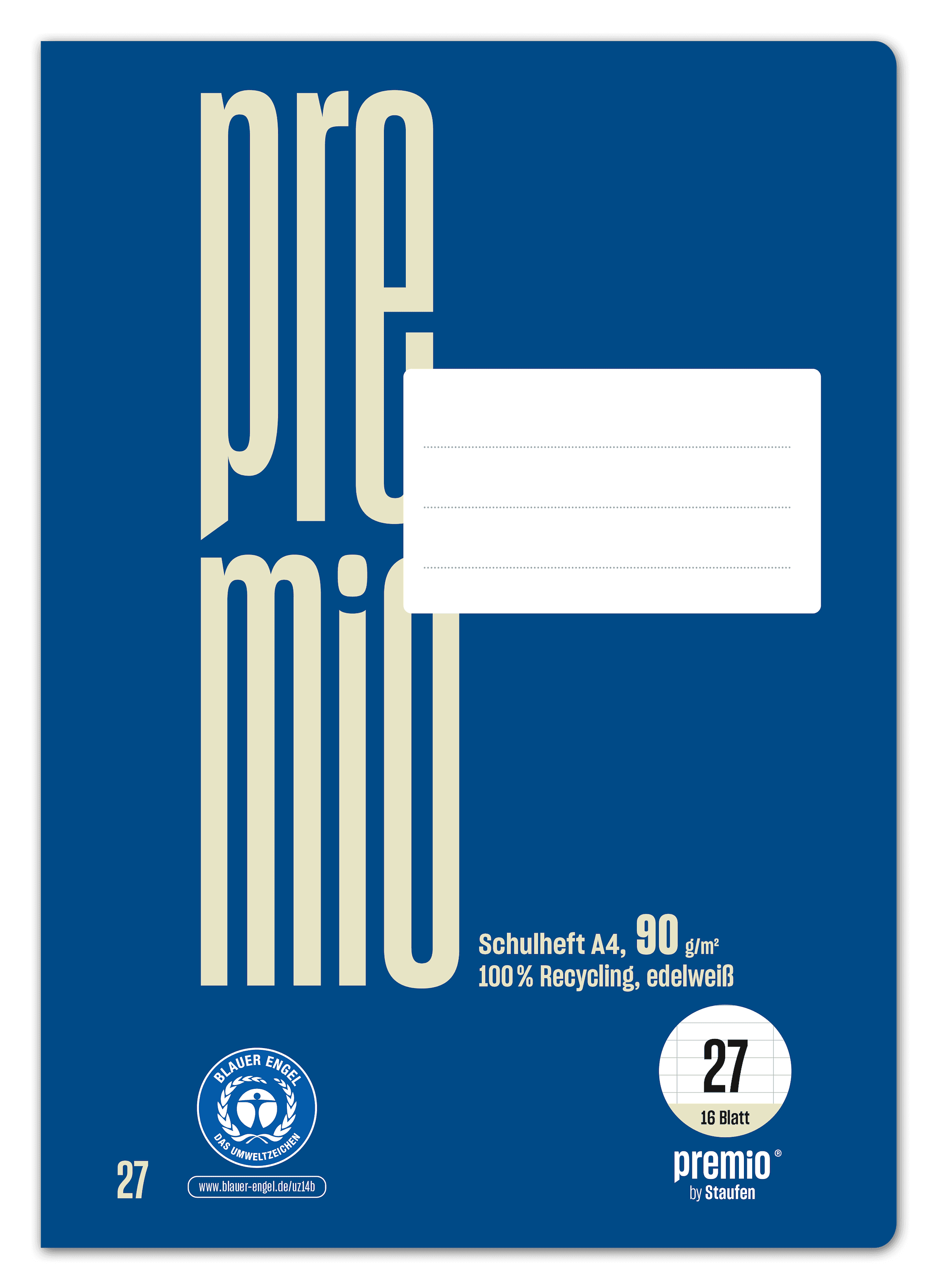 Ursus Green Premium Heft A4 16 Blatt Lineatur 27 liniert