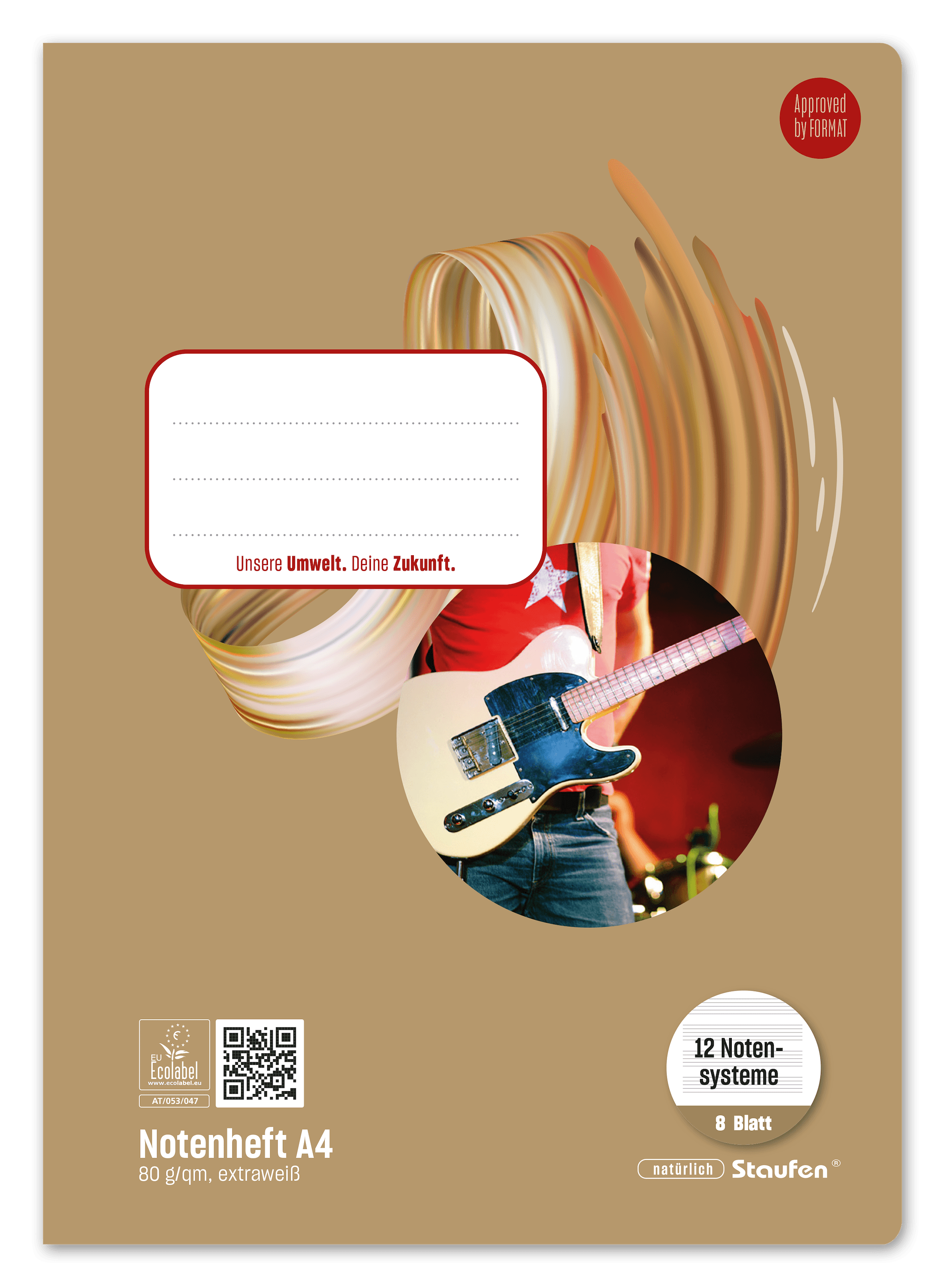 Style Musikheft A4 8 Blatt 80g/m² 12 Notensysteme