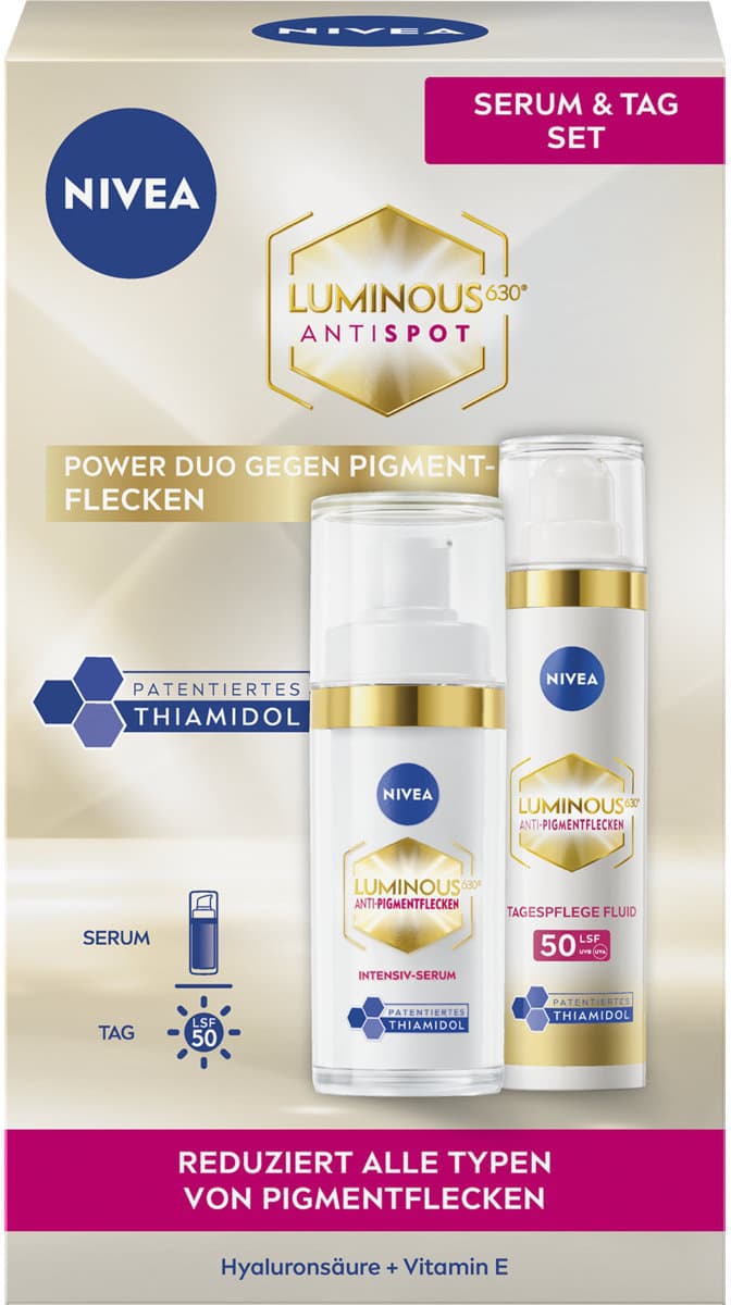 NIVEA Luminous 630 Intensiv-Serum & Tagespflege LSF 50 Geschenkpackung
