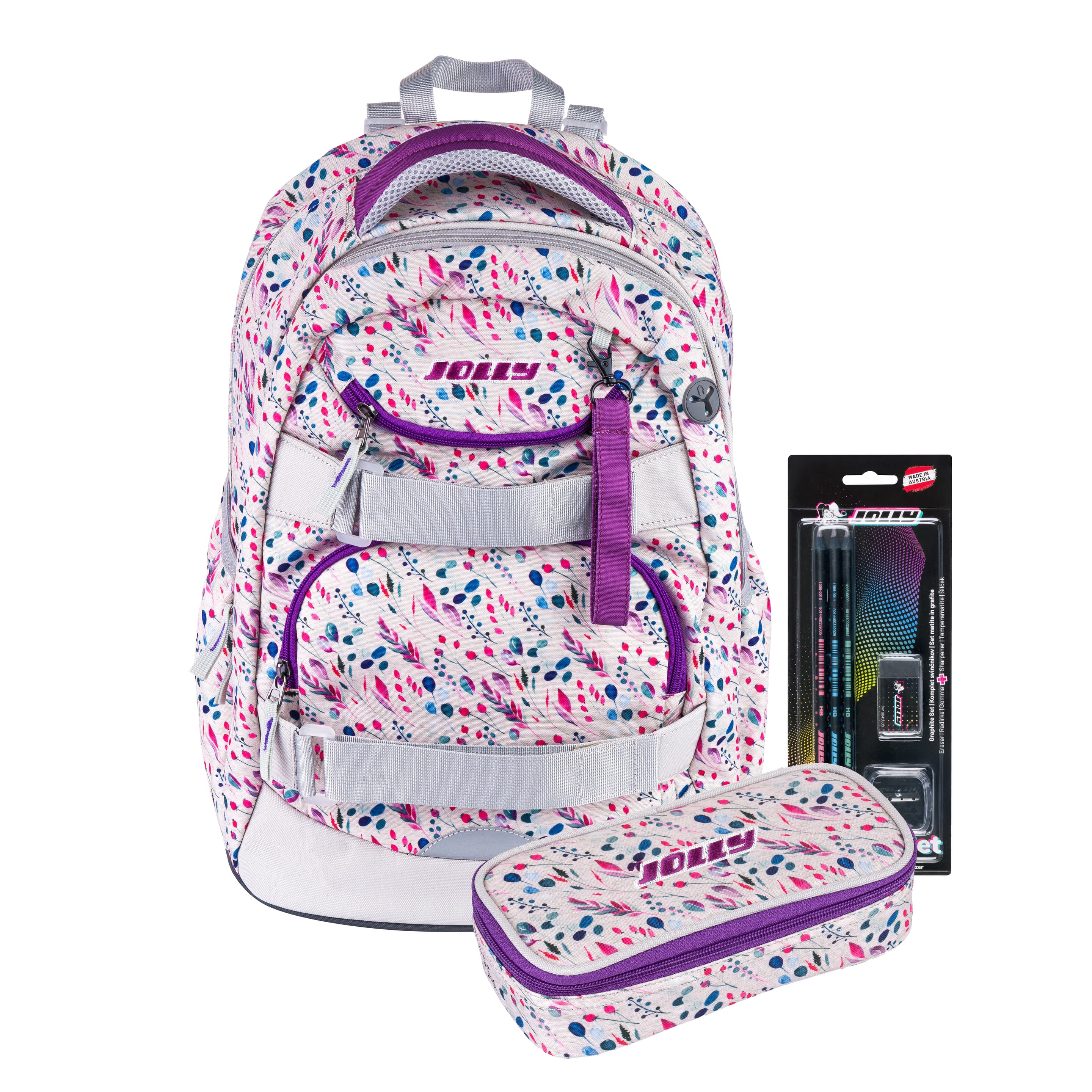JOLLY Next Gen Rucksackset Grey-Flower 8teilig