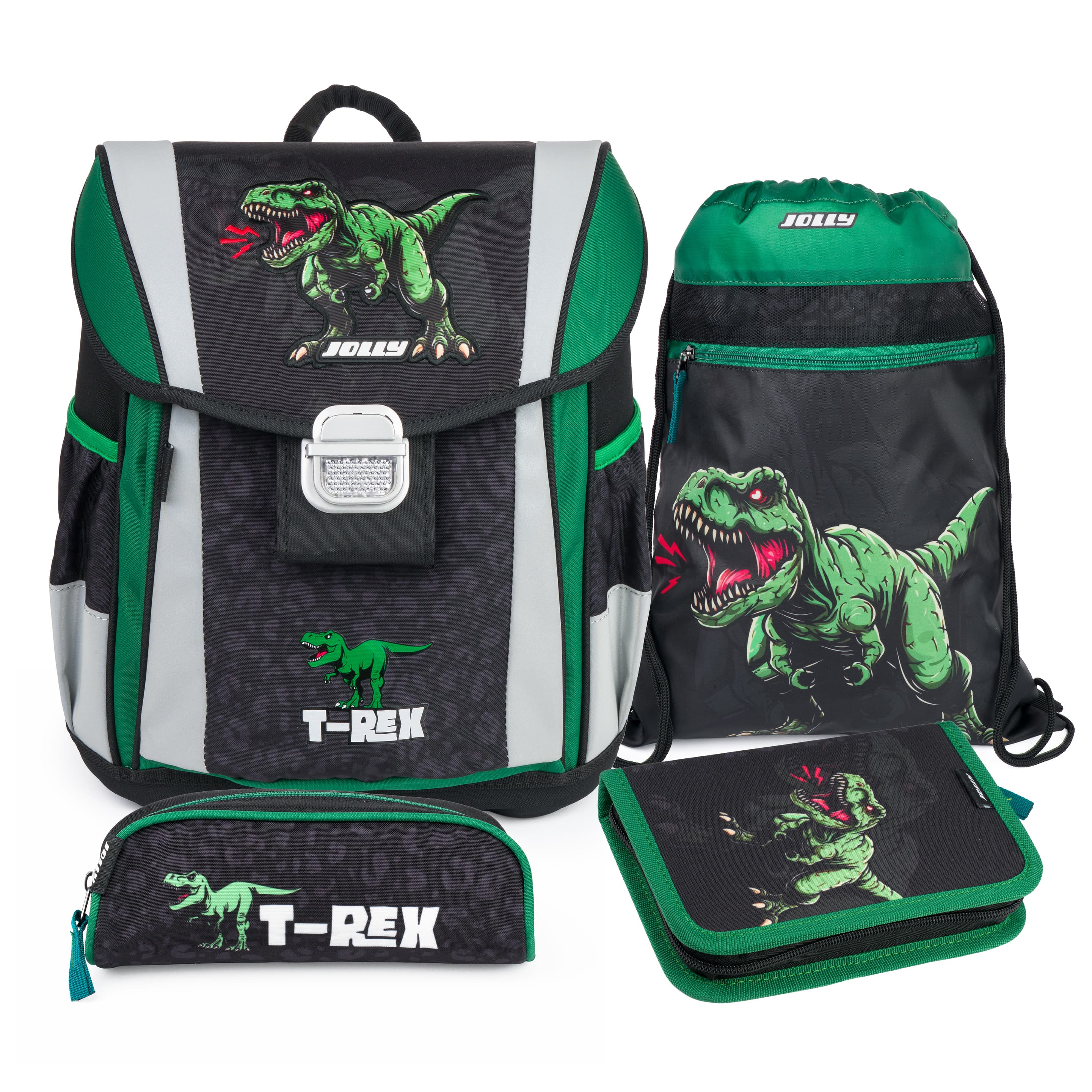 JOLLY Schultaschenset Classic T-Rex 46teilig