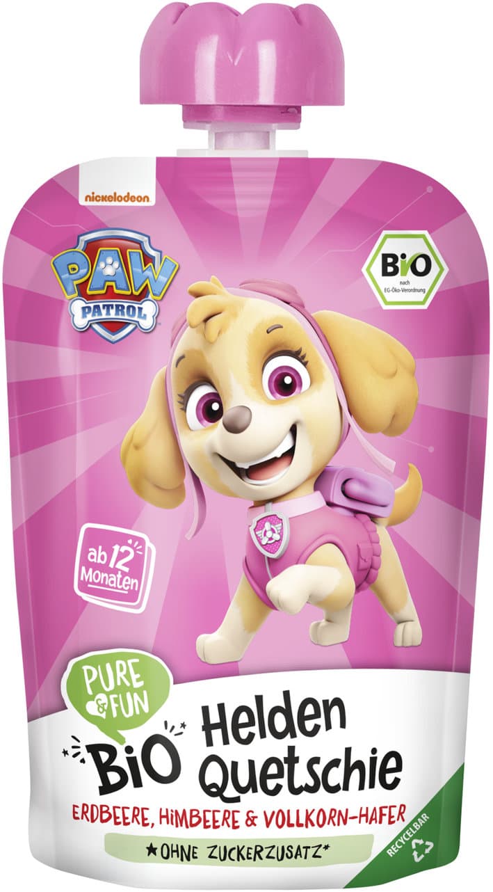 PURE&FUN Bio Quetschie Pink Helden Paw Patrol