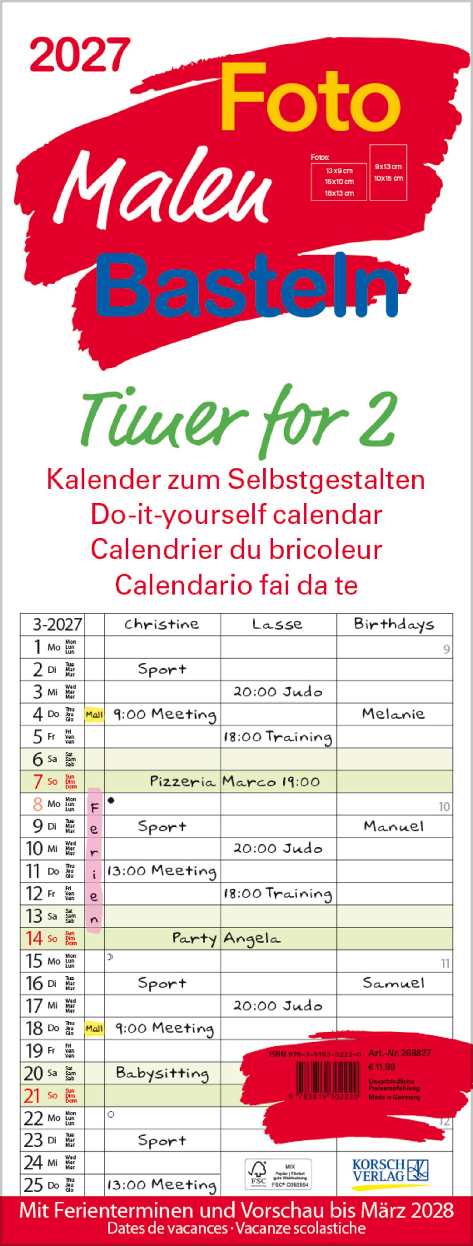 Foto-Malen-Basteln Timer for 2 2027