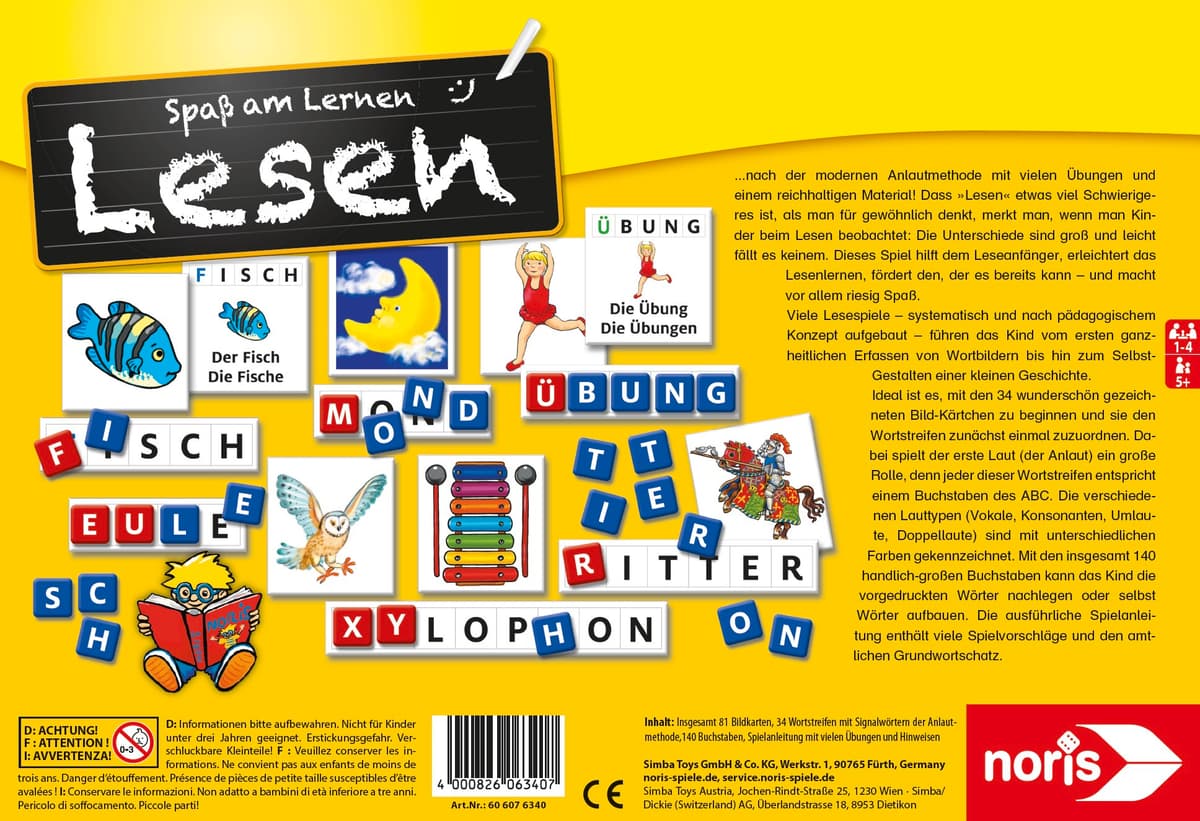 Juego Noris "Yo Puedo Leer" – Tarjetas De Letras Y Palabras Para Niños, Aprendizaje Divertido Desde 3 Años