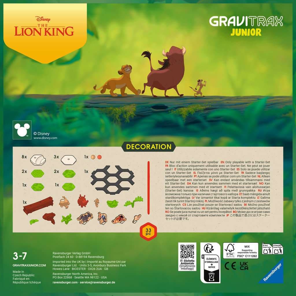 Ravensburger Gravitrax Junior – Set D'extension Le Roi Lion – 33 Pièces – Circuit De Billes Dès 3 Ans – Construction Créative