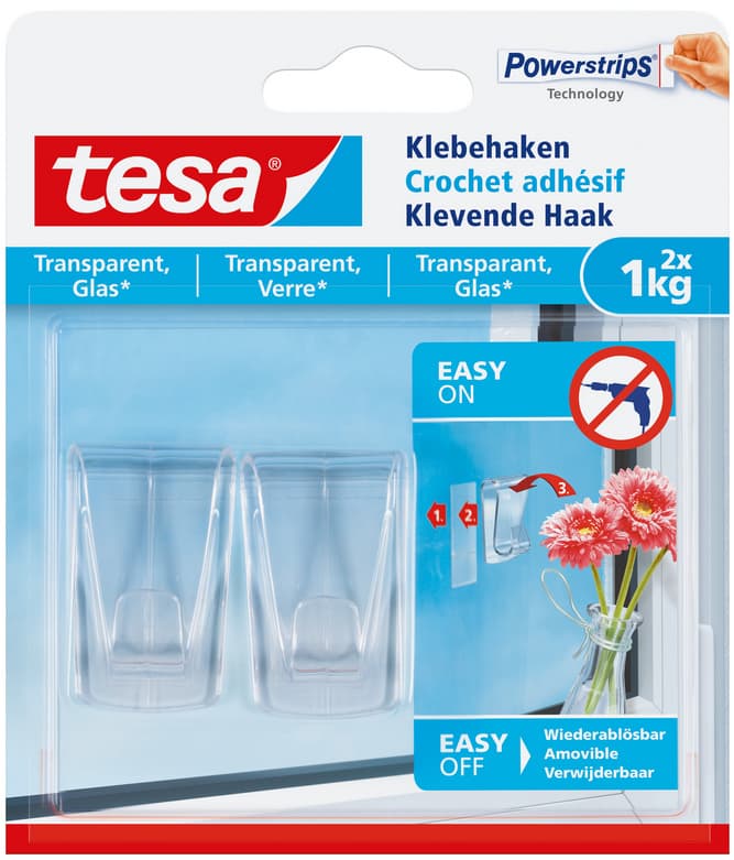 tesa® Klebehaken transparent, Glas, 1 kg online bestellen