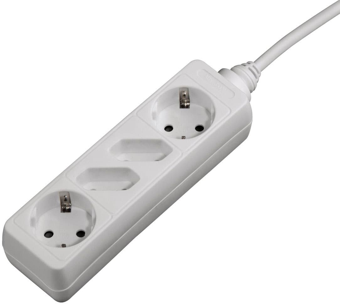 Multiprise Schuko Varytec 4 Prises Blanches 1,4m - Câble H05VV-F, 3500W, 240V