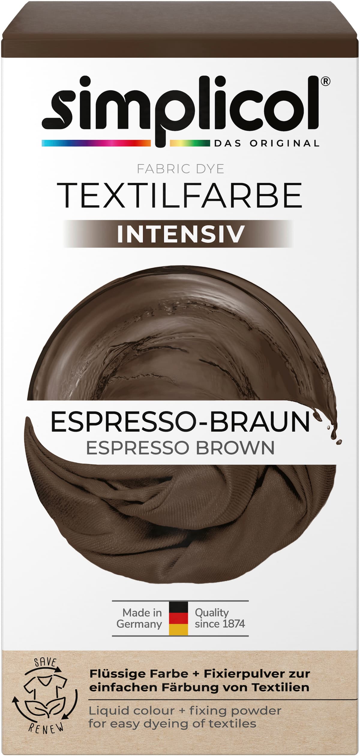 Simplicol Textilfarbe Intensiv Espresso-Braun online bestellen