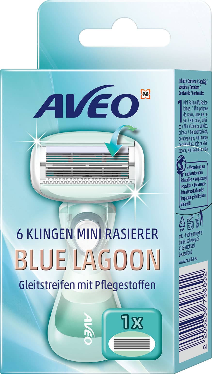AVEO Blue Lagoon 6 Klingen Mini Damen Rasierer online bestellen