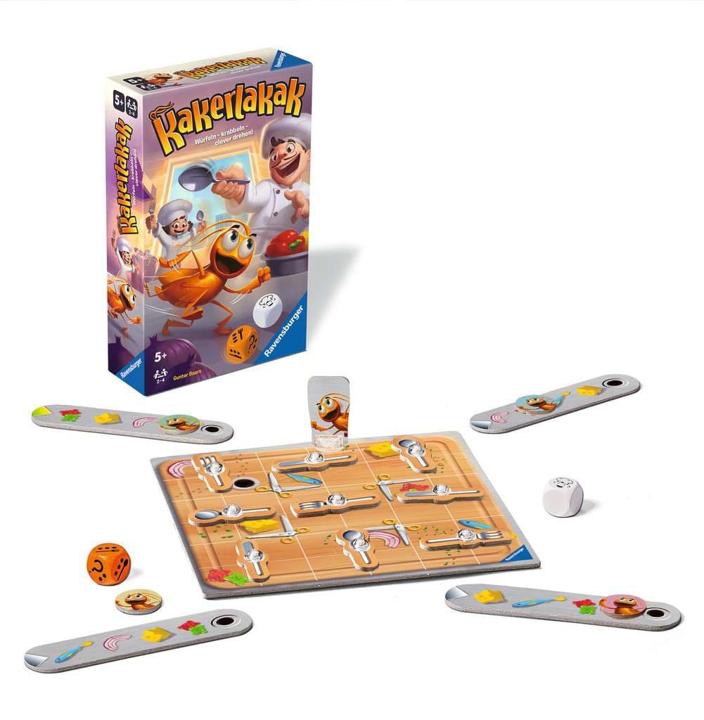 Ravensburger 23391 - Kakerlakak, Mitbringspiel für 2-4 Spieler, Kinderspiel ab 5 Jahren, kompaktes Format, Reisespiel, Brettspiel Ravensburger 23391 - Kakerlakak, Mitbringspiel für 2-4 Spieler, Kinderspiel ab 5 Jahren, kompaktes Format, Reisespiel, Brettspiel