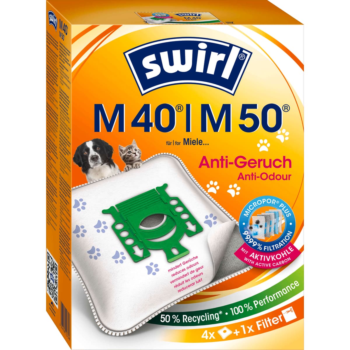 Swirl® Staubsauger-Beutel M 40 / M 50 MicroPor® Plus Anti Odour online bestellen