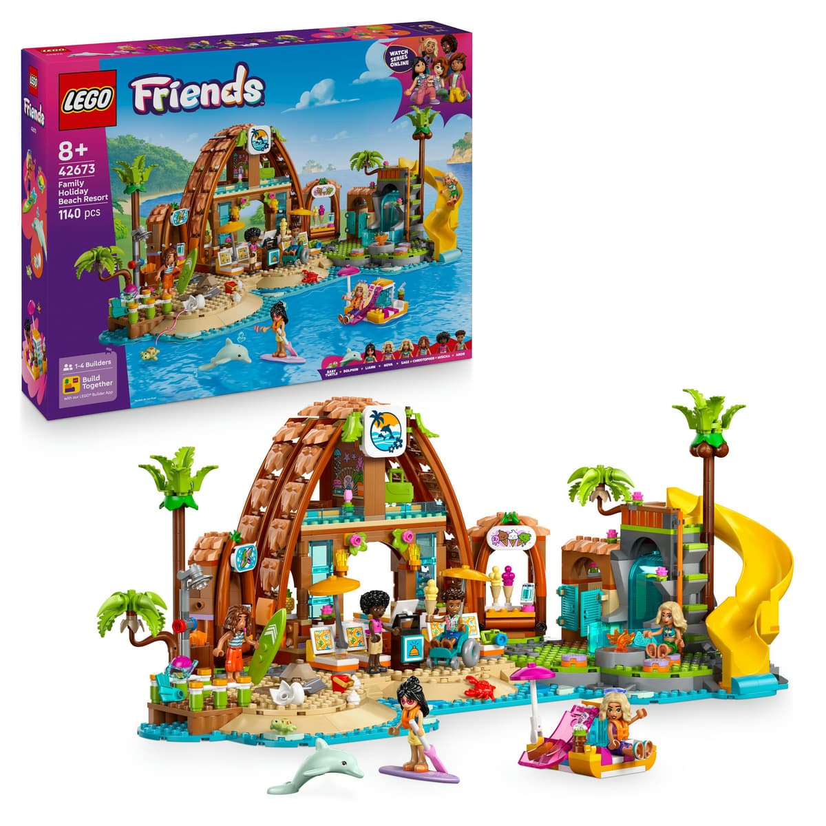 LEGO Friends Familienurlaub Im Strandresort Set Mit Tierfiguren 42673 lego-friends-familienurlaub-im-strandresort-set-mit-tierfiguren-42673
